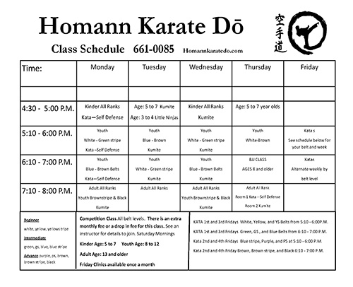 Crown Point Class Schedule